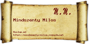 Mindszenty Milos névjegykártya